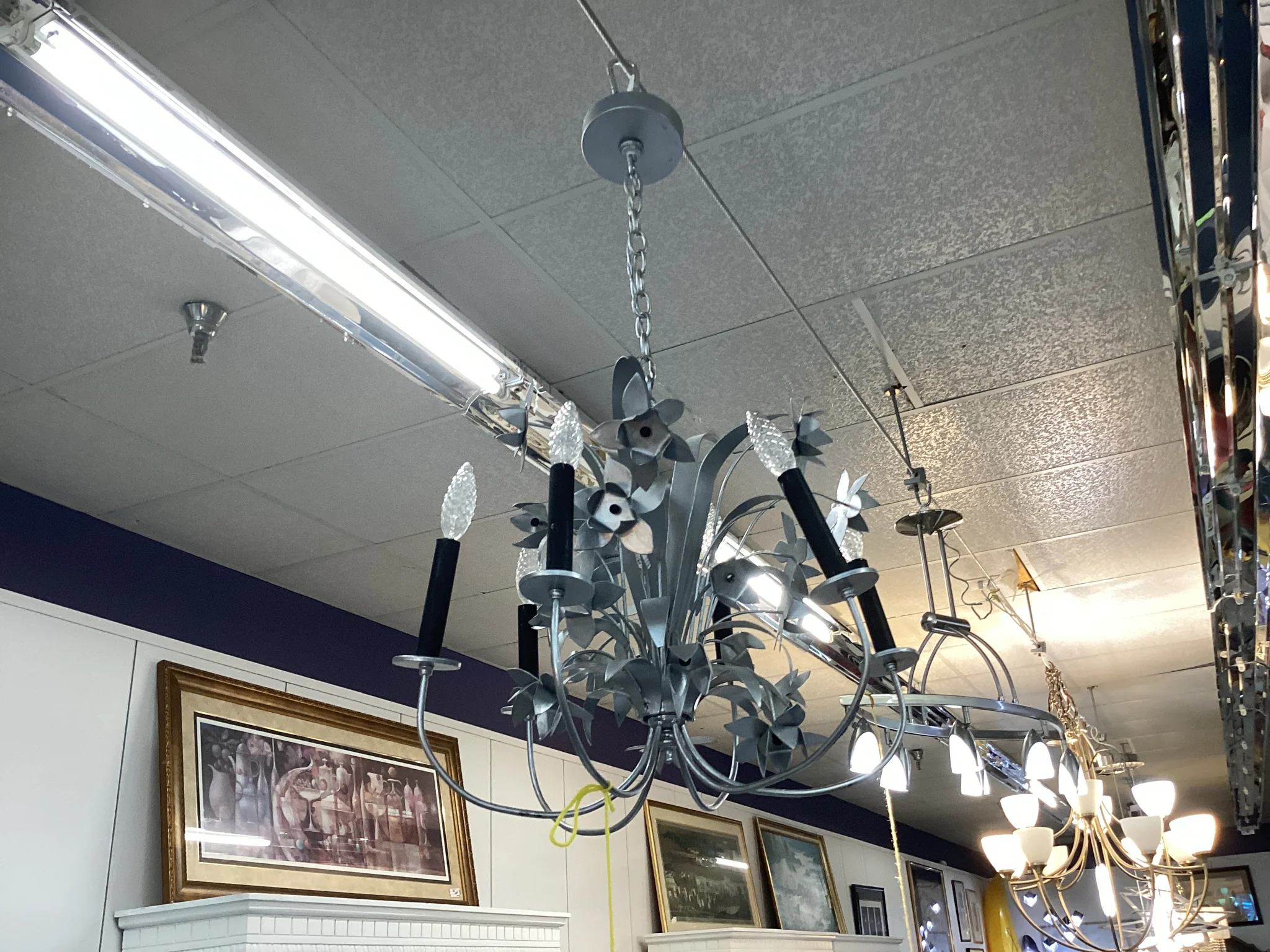 Silver Flower Chandelier - Image 2