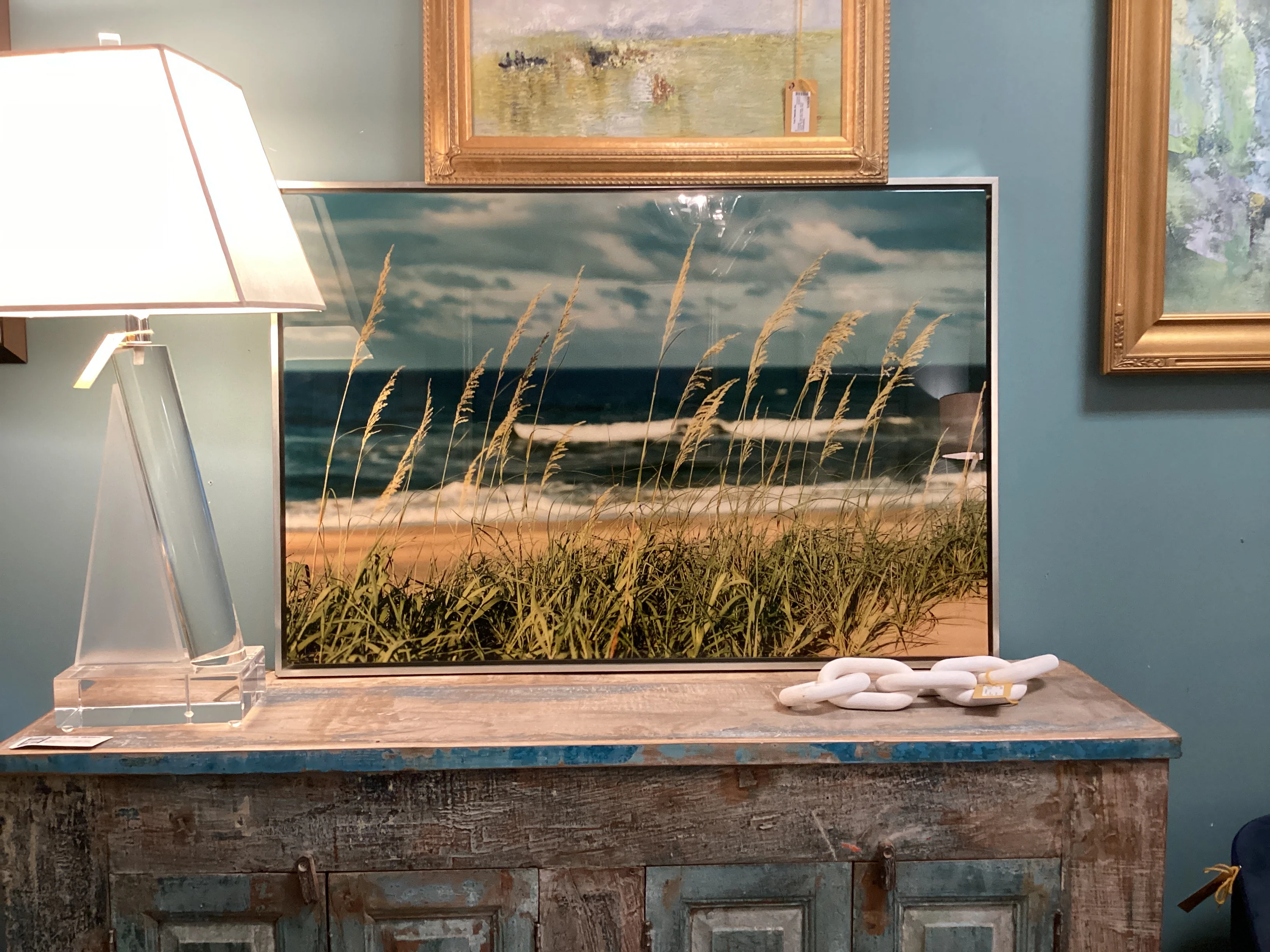 Silver Framed Print Beach Through the Dunes