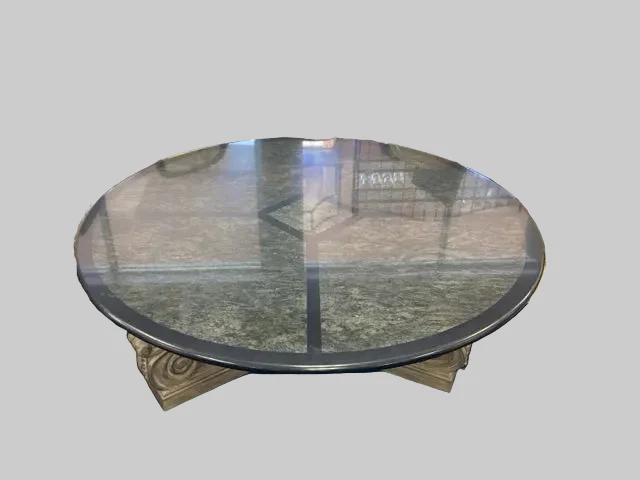 Granite  Round Dining Table Carved  Base - Image 2