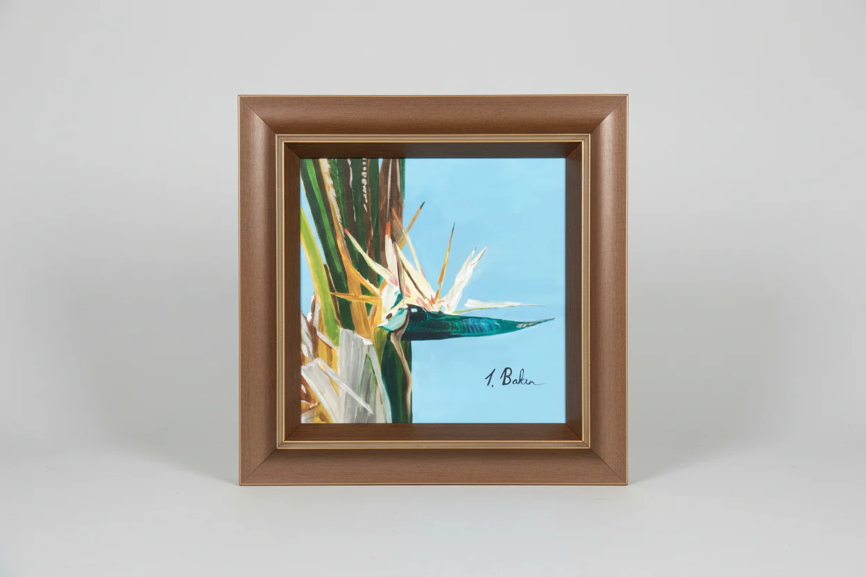 T Baker Framed Bird Of Paradise Acrylic
