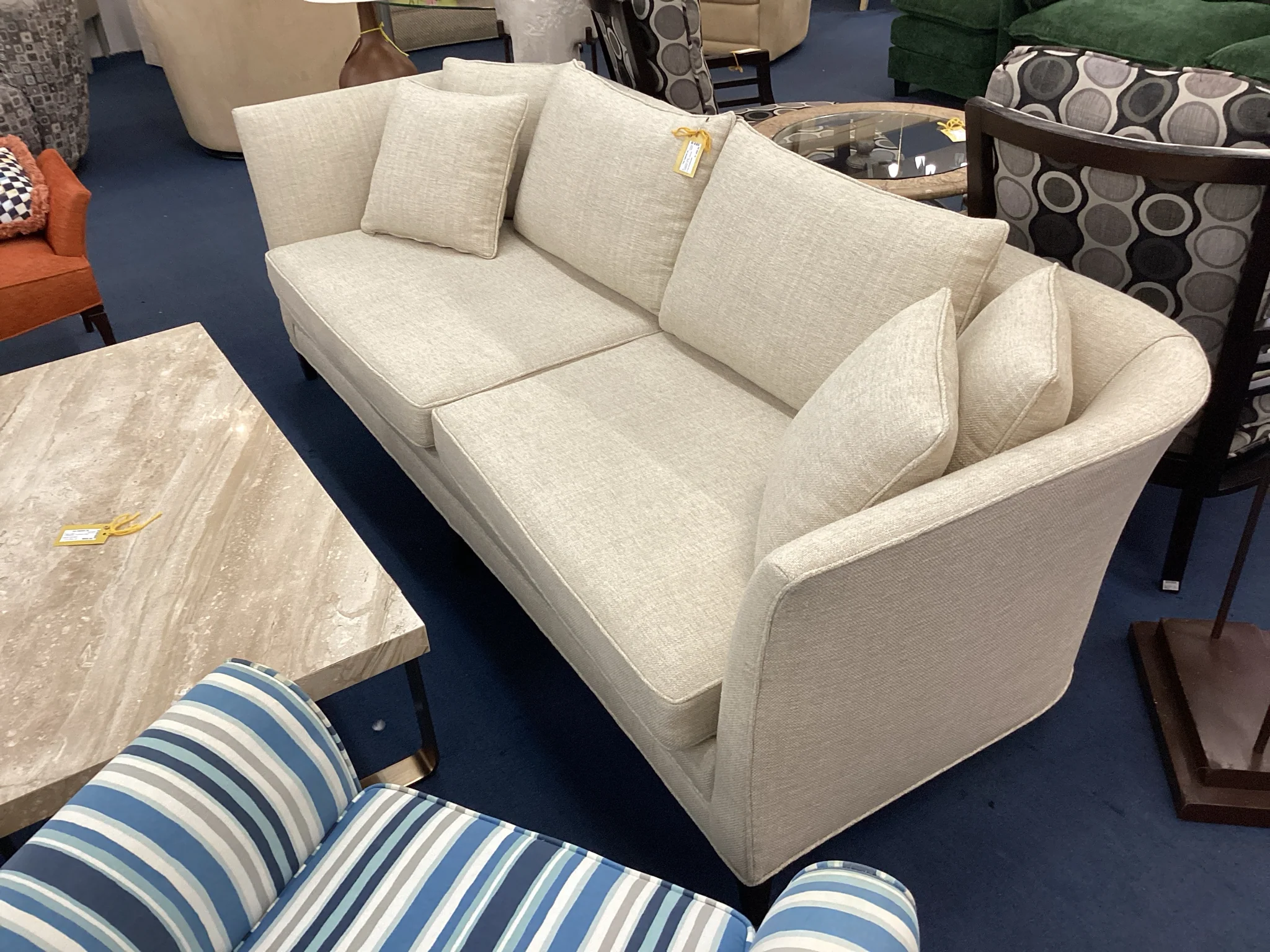 Tan Two Cushion Living Room Sofa - Image 2