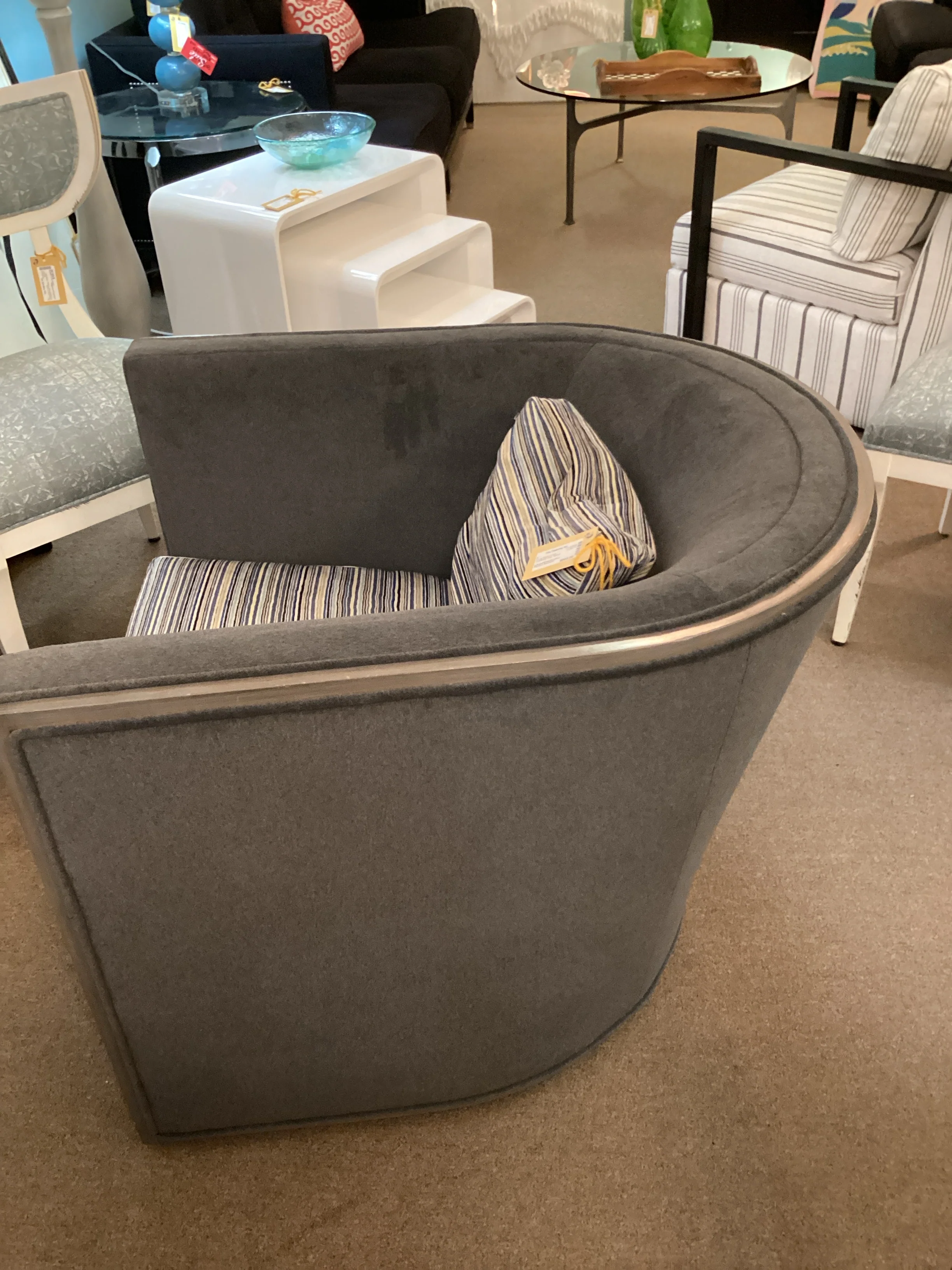 Theodore Alexander Swivel Striped Cushion - Image 2