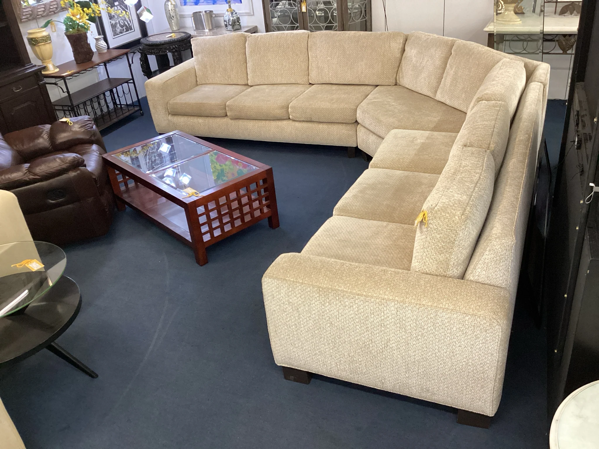 Three Piece Beige Living Room Sectional - Image 2