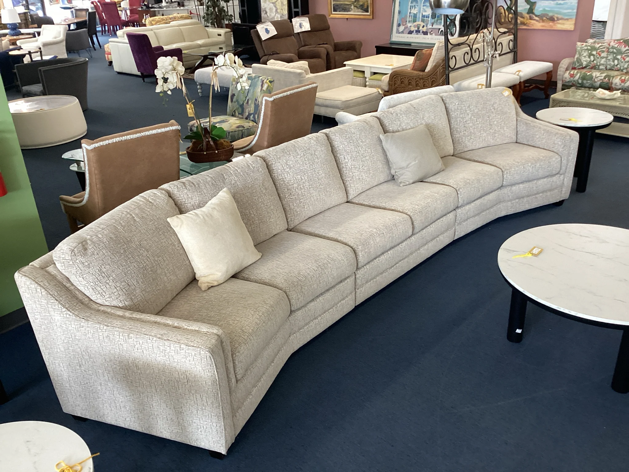 Three Piece Gray And Tan Living Room Sectional - Image 2