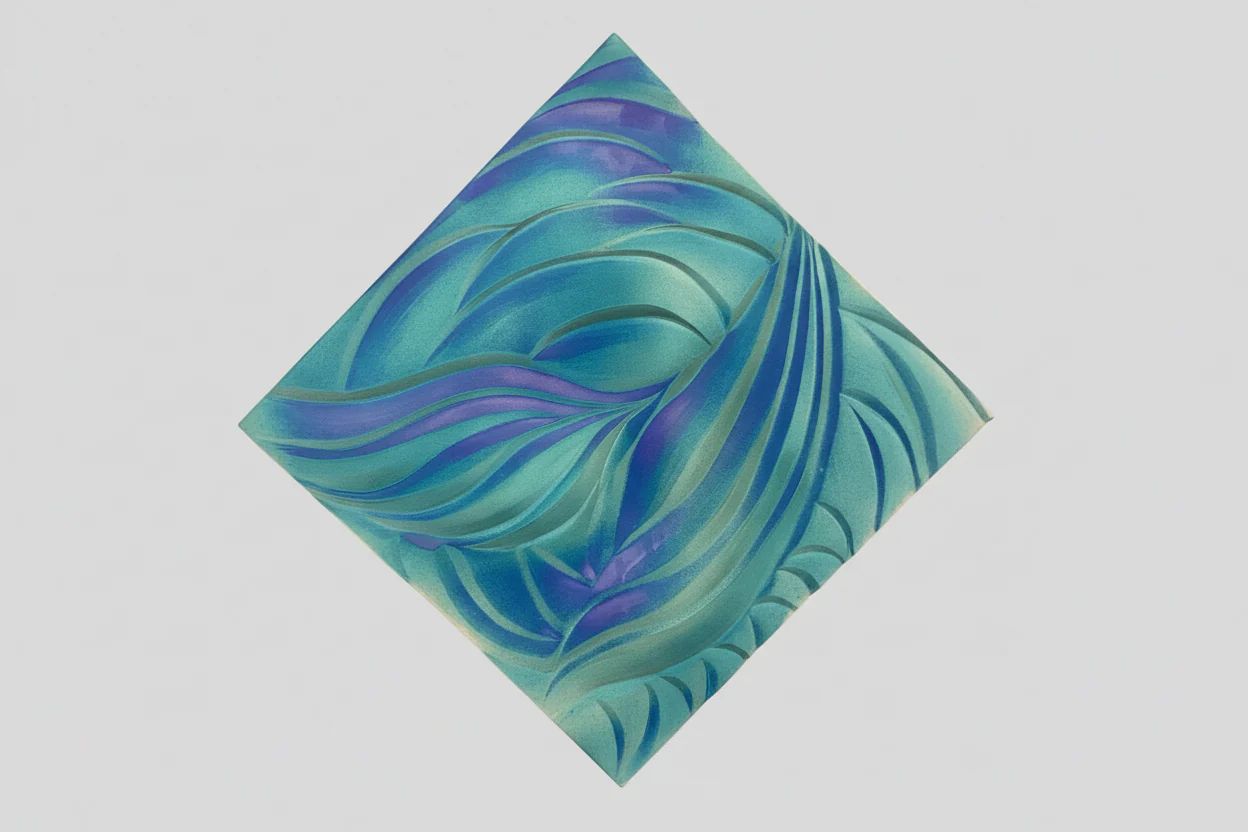 Turquoise And Purple Tile Wall Hanging
