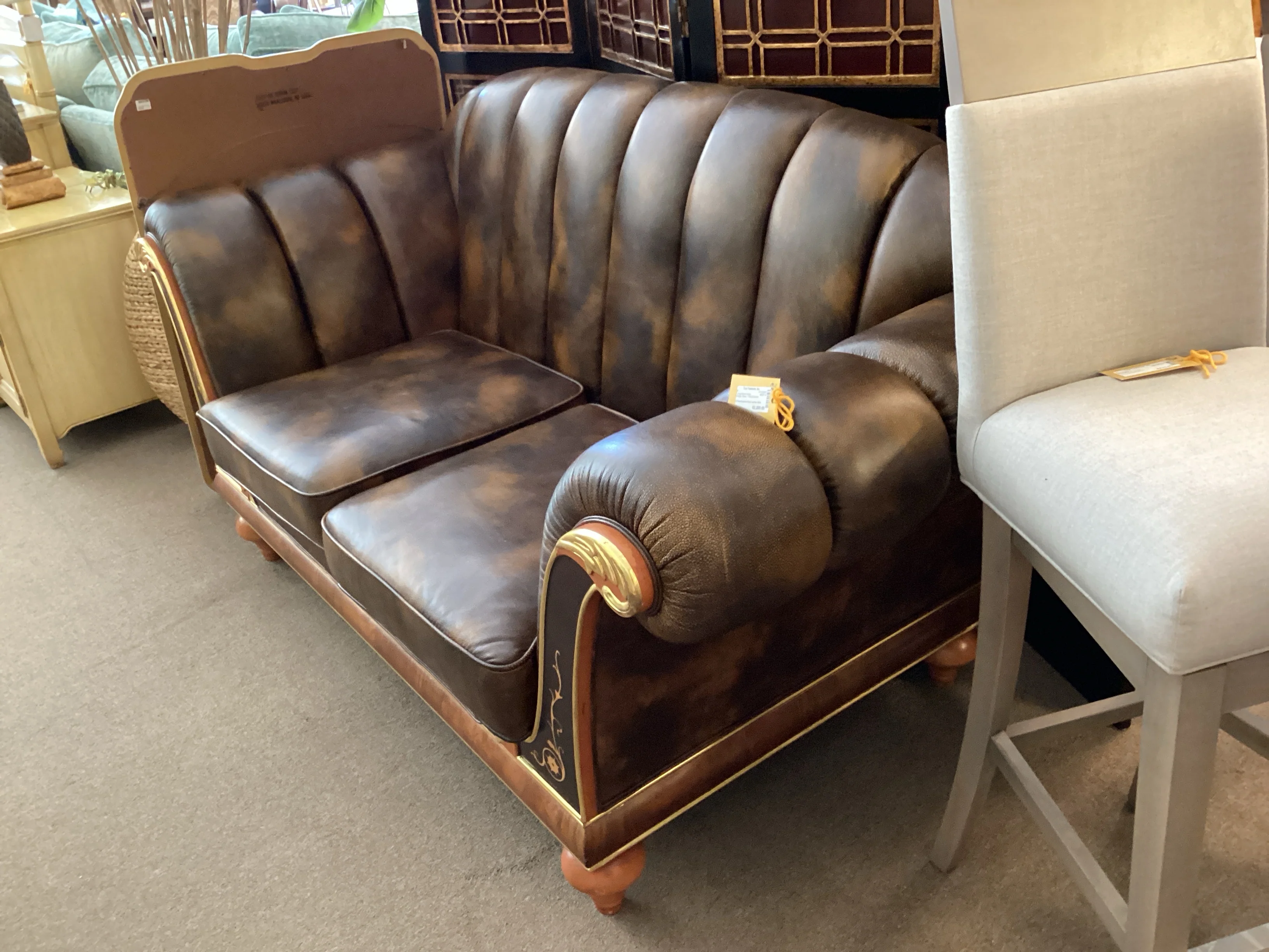 Two Cushion Faux Leather Sofa - Image 2
