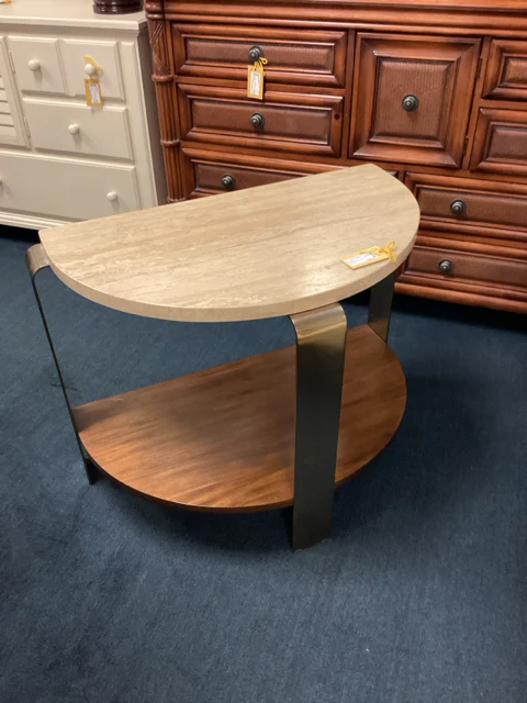 Two Tier Stone Top End Table - Image 3