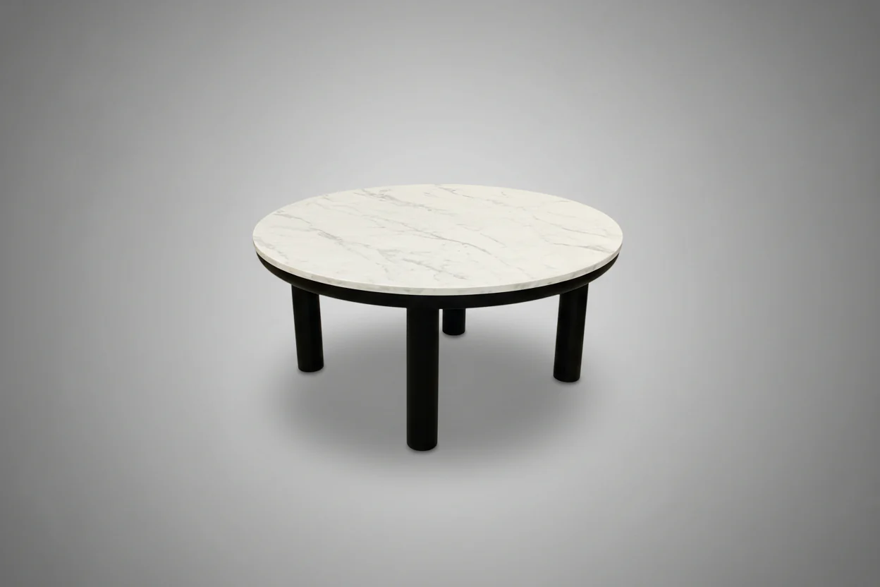 White And Gray Faux Stone Top Coffee Table