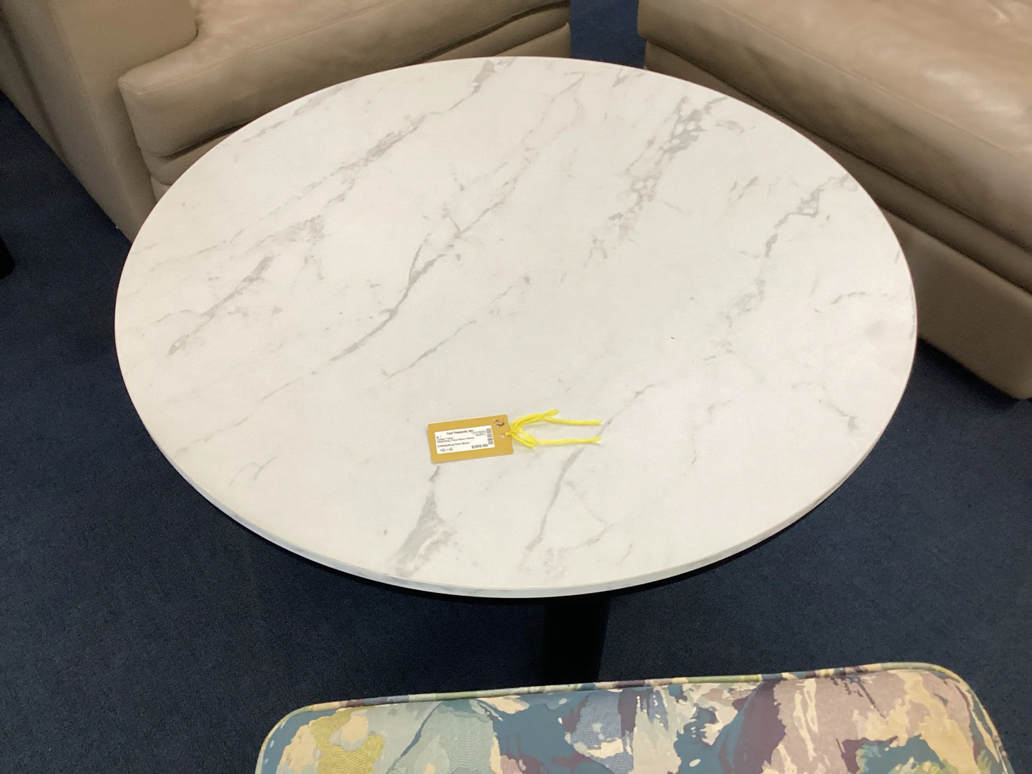 White And Gray Faux Stone Top Coffee Table - Image 2