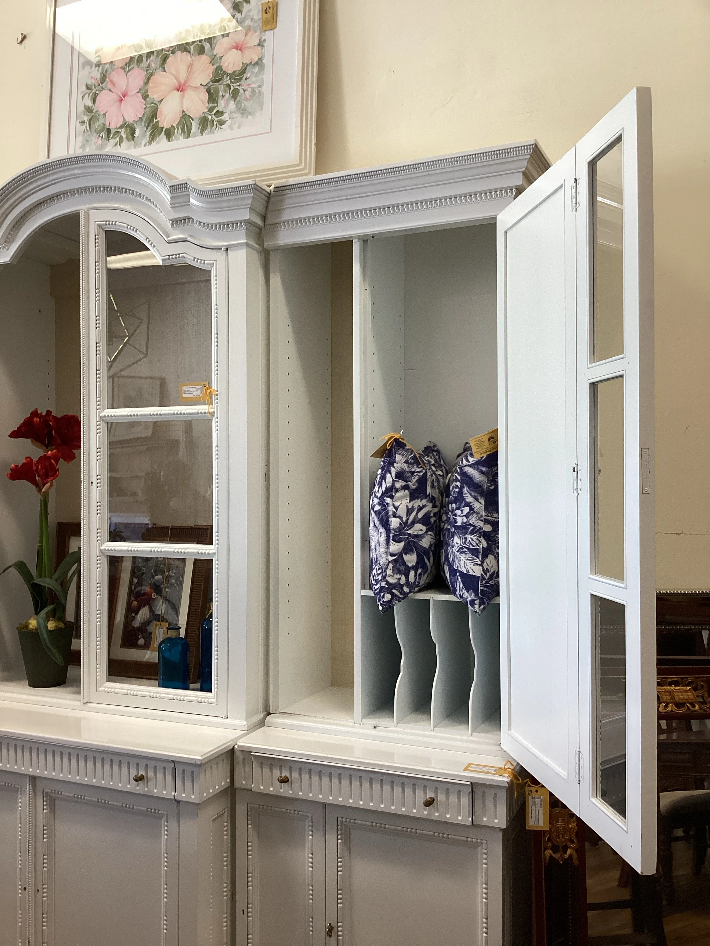 White Eight Door China Cabinet AS IS - Image 2