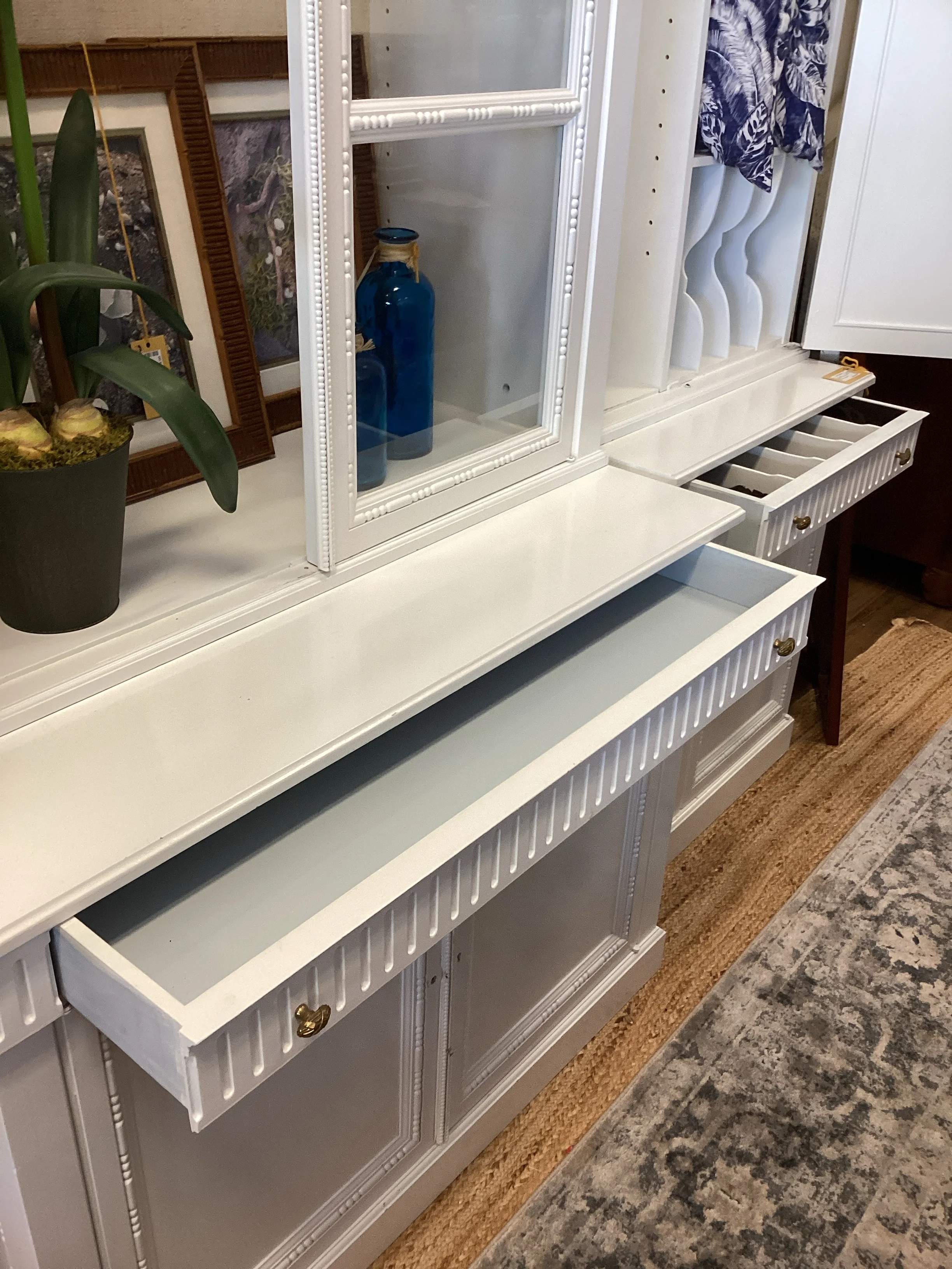 White Eight Door China Cabinet AS IS - Image 3