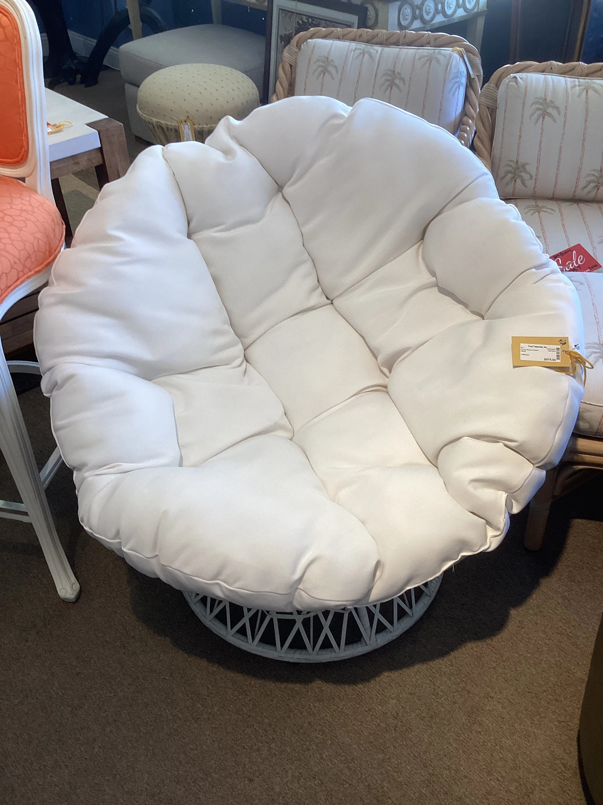 White Woven Chair Outdoor Fabric