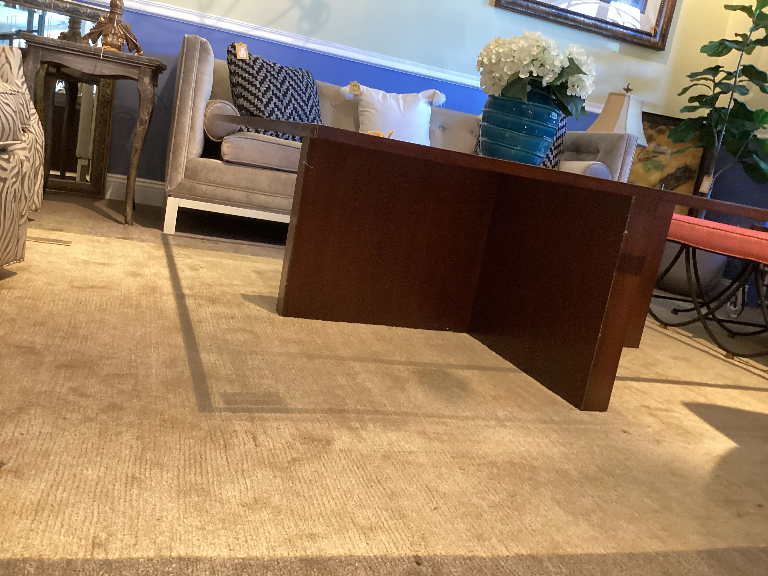 "X" Coffee Table with Glass Top - Image 2