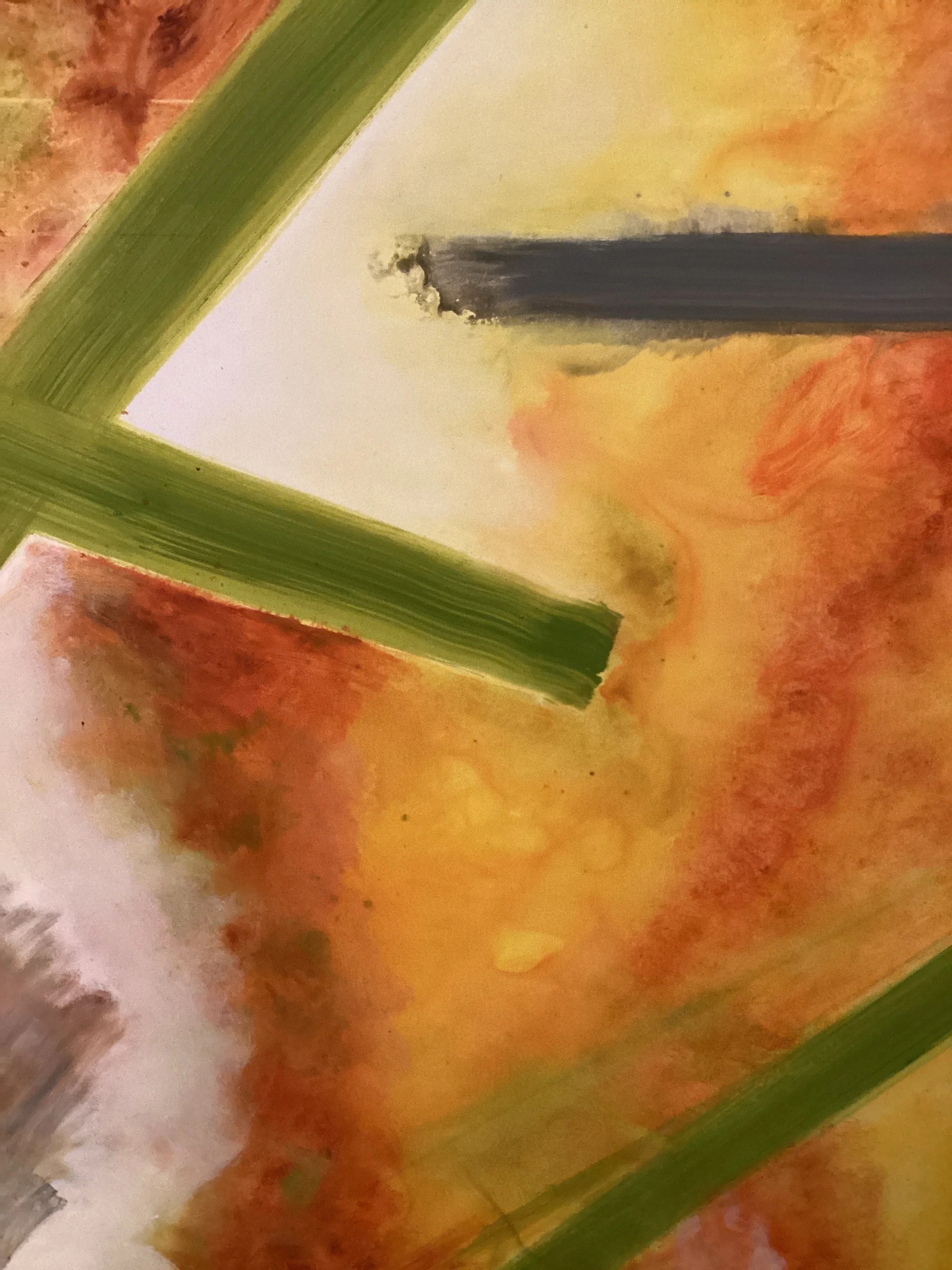 Yellow and Orange Painting On Canvas - Image 2